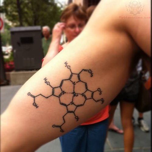 Molecule Tattoo On Muscles